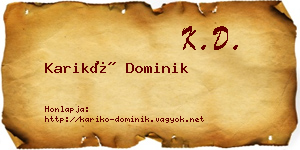 Karikó Dominik névjegykártya