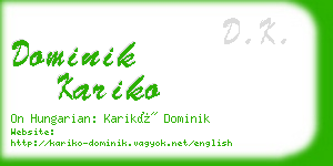 dominik kariko business card