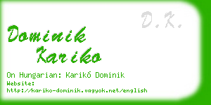 dominik kariko business card